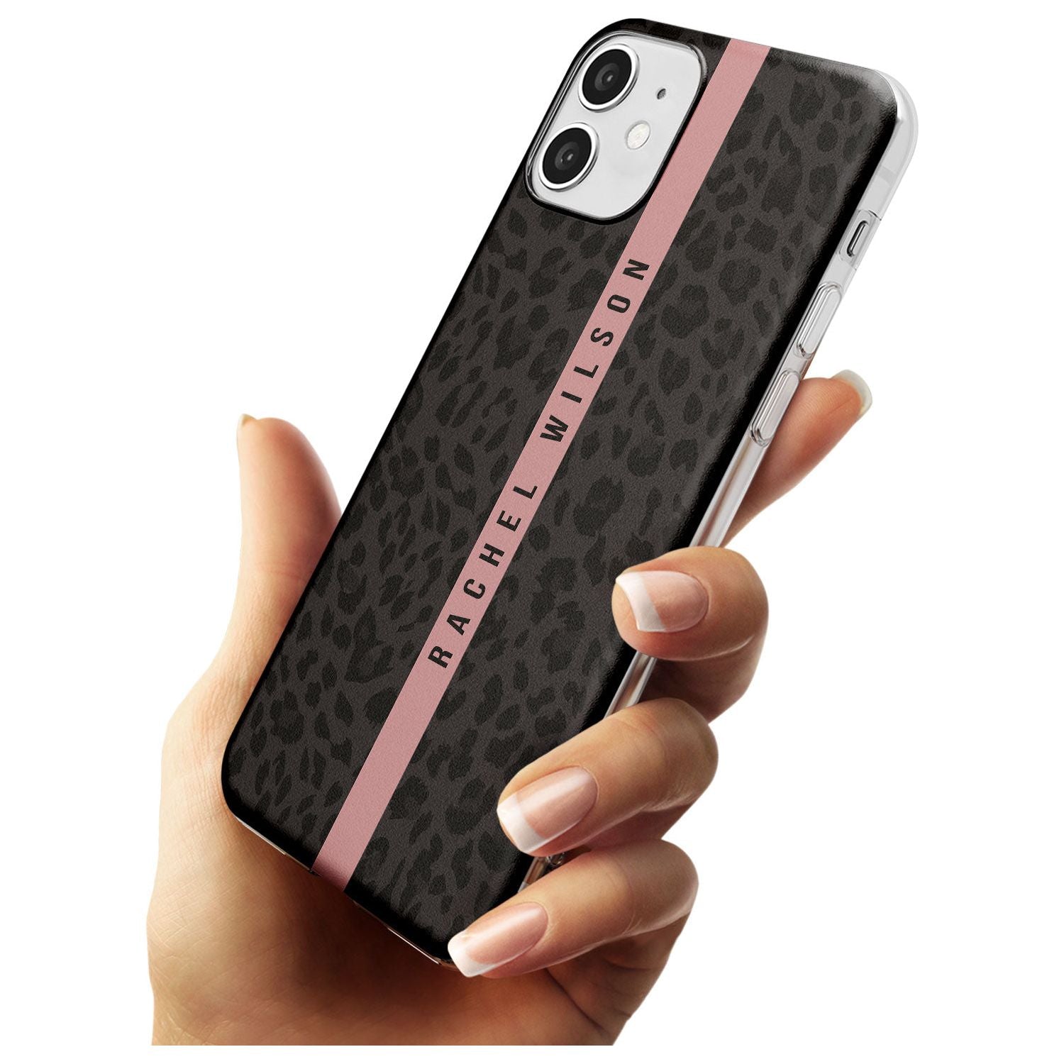 Pink Stripe Leopard Pattern Slim TPU Phone Case for iPhone 11