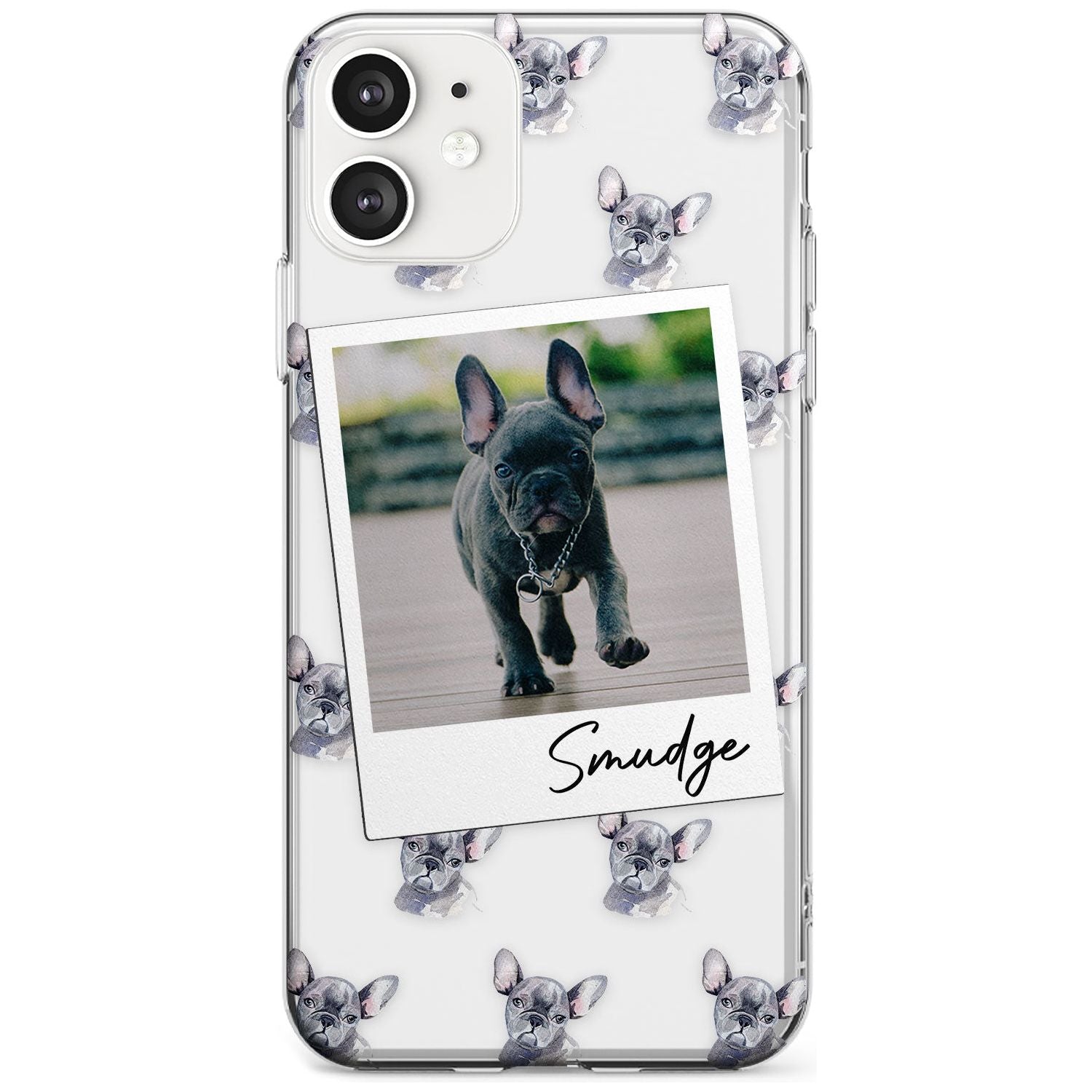 French Bulldog, Grey - Custom Dog Photo Black Impact Phone Case for iPhone 11