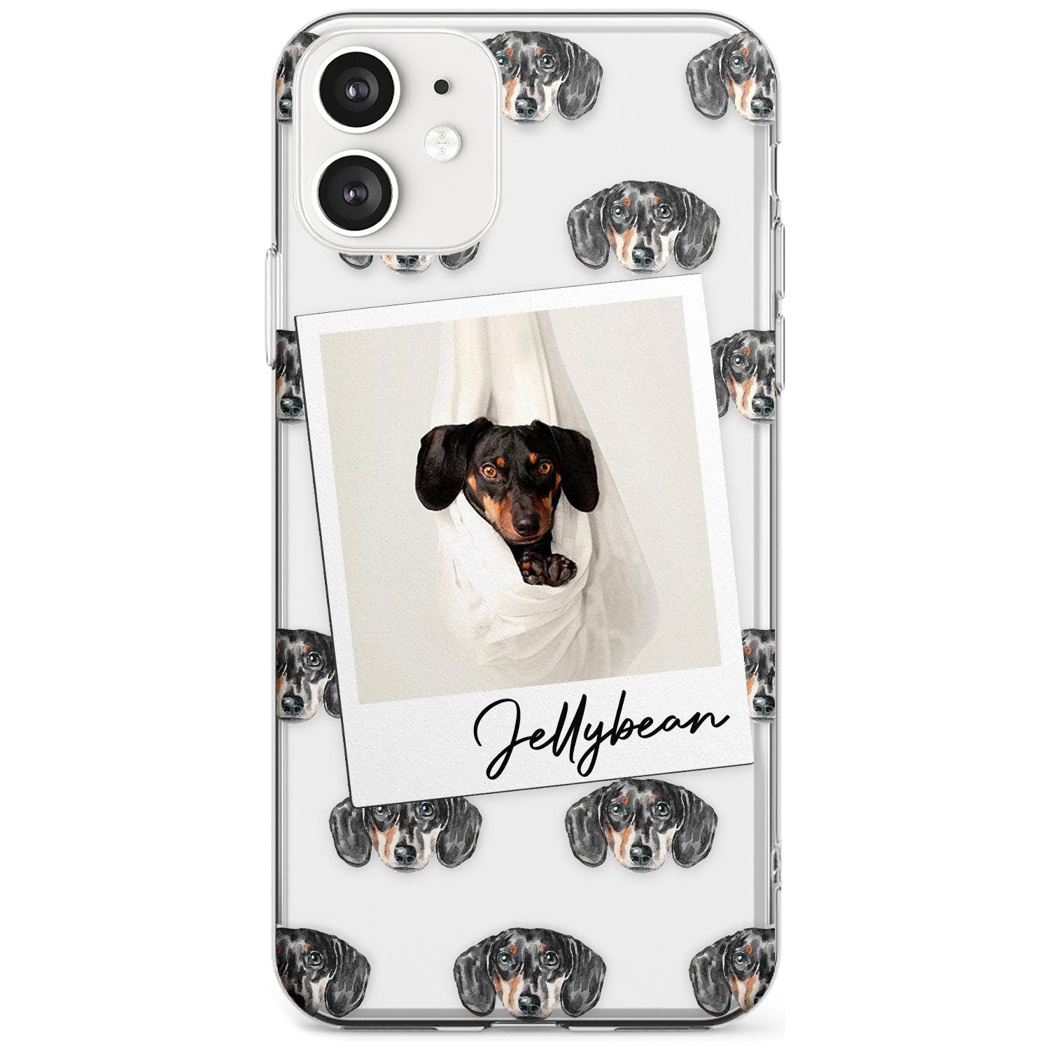 Dachshund, Black- Custom Dog Photo Black Impact Phone Case for iPhone 11