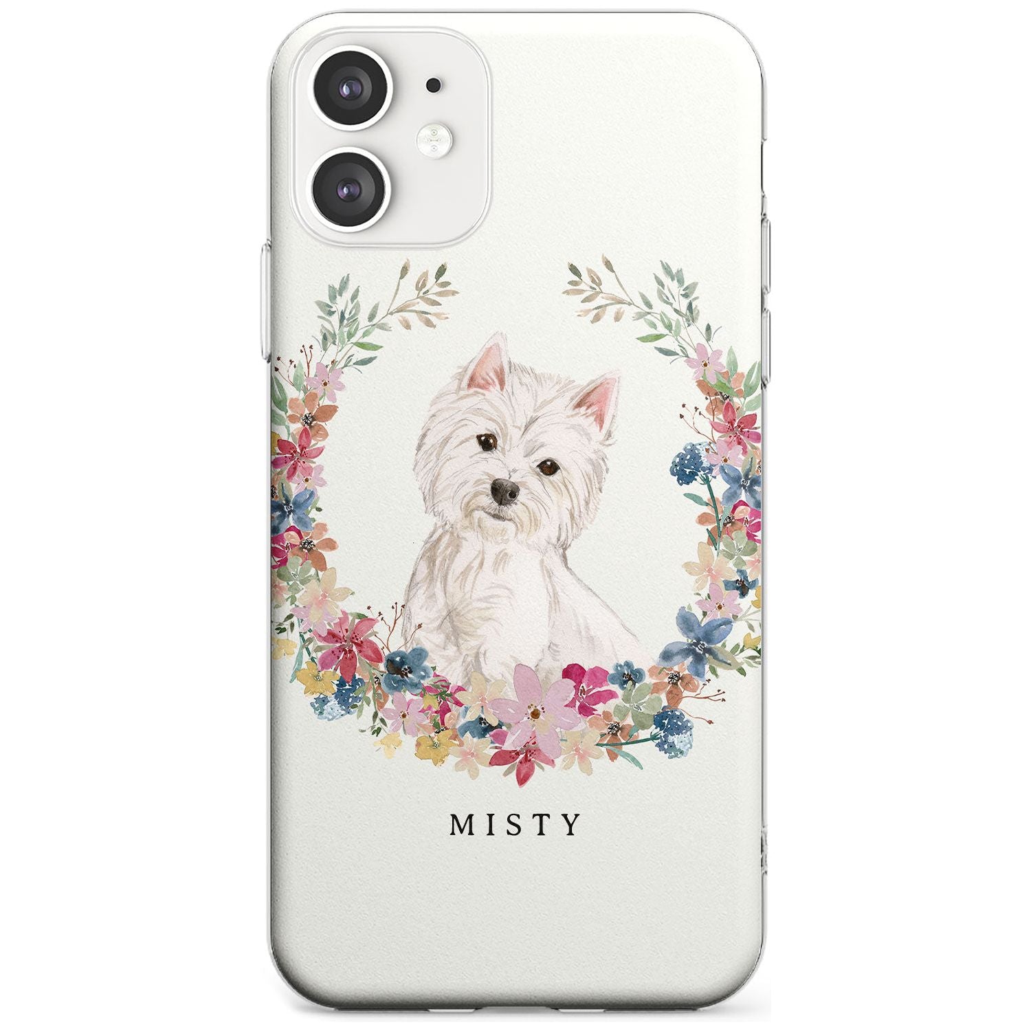 Westie Watercolour Dog Portrait Slim TPU Phone Case for iPhone 11