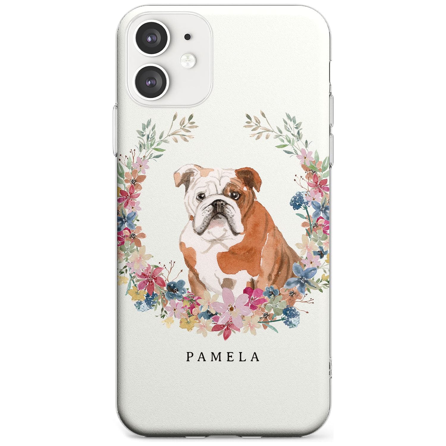 English Bulldog - Watercolour Dog Portrait Slim TPU Phone Case for iPhone 11