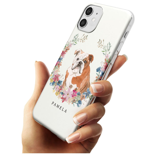 English Bulldog - Watercolour Dog Portrait Slim TPU Phone Case for iPhone 11