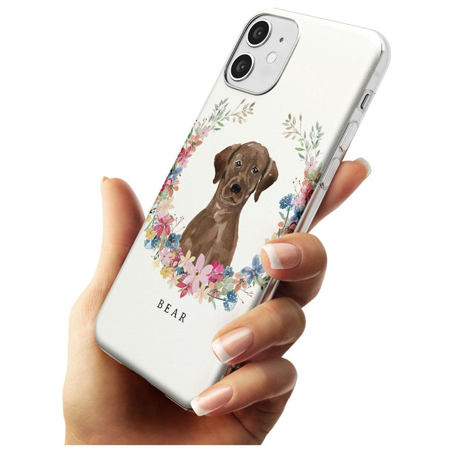 Chocolate Lab - Watercolour Dog Portrait Slim TPU Phone Case for iPhone 11