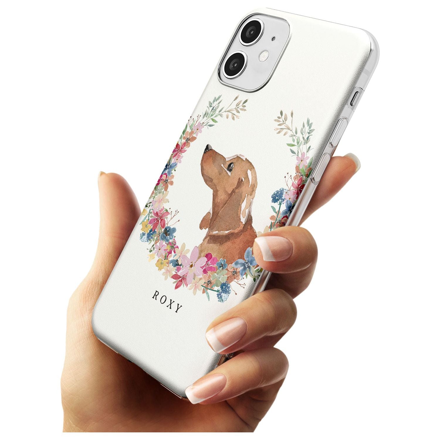 Tan Dachshund - Watercolour Dog Portrait Slim TPU Phone Case for iPhone 11