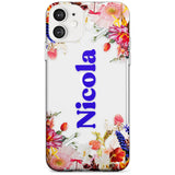 Custom Text with Floral Borders Black Impact Phone Case for iPhone 11