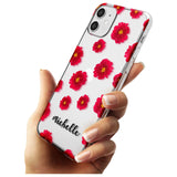 Red Peonies & Cursive iPhone Case   Custom Phone Case - Case Warehouse