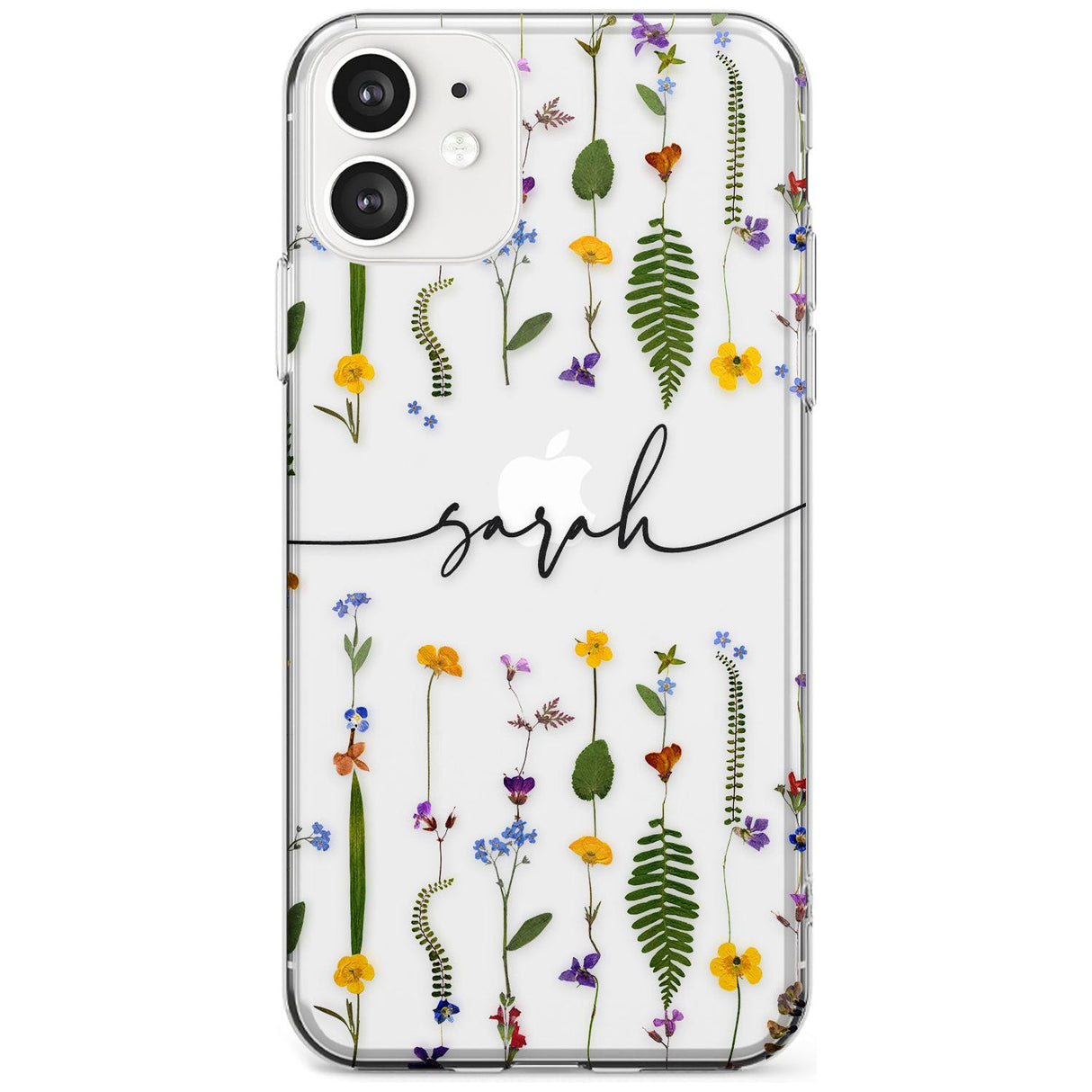 Custom Wildflower Lines Black Impact Phone Case for iPhone 11