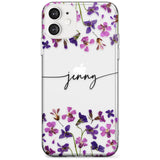 Custom Violet Flowers Black Impact Phone Case for iPhone 11