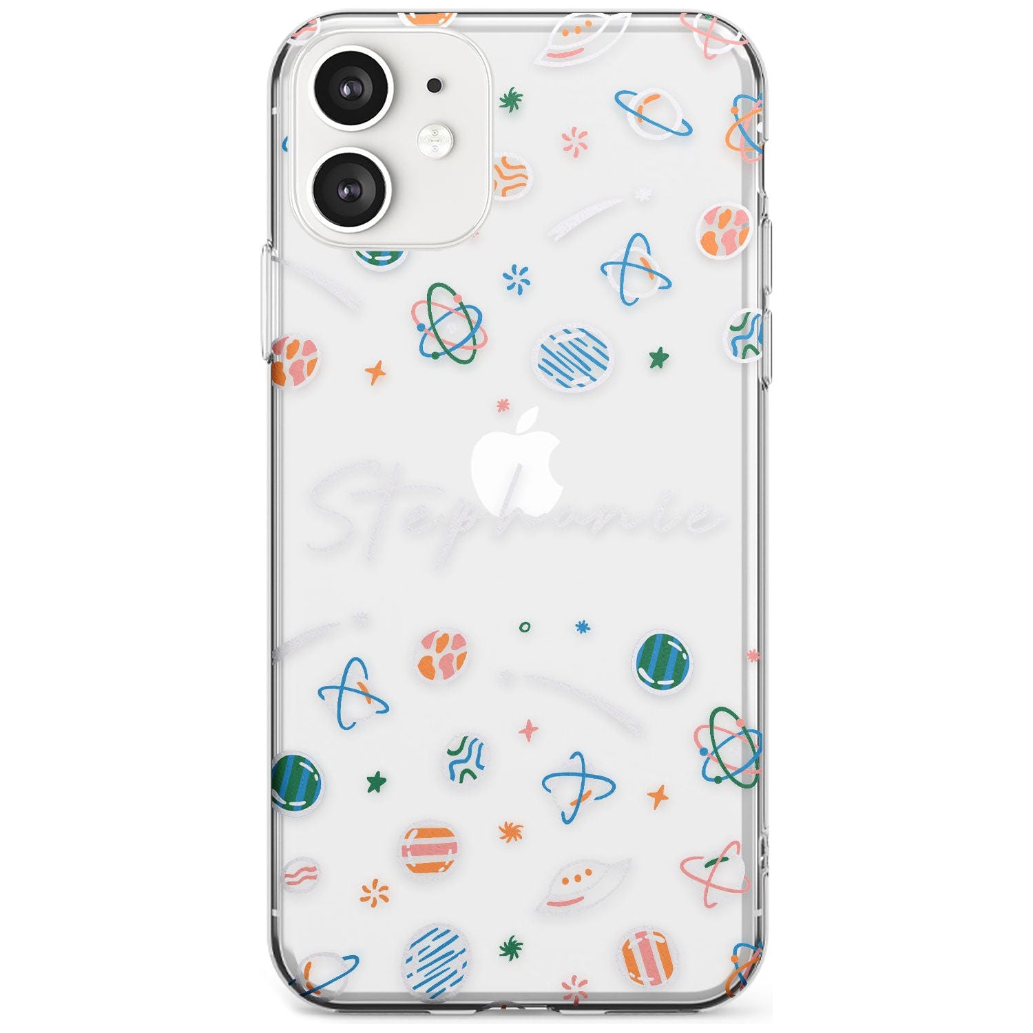 Customisable Space Pattern (Clear) Black Impact Phone Case for iPhone 11