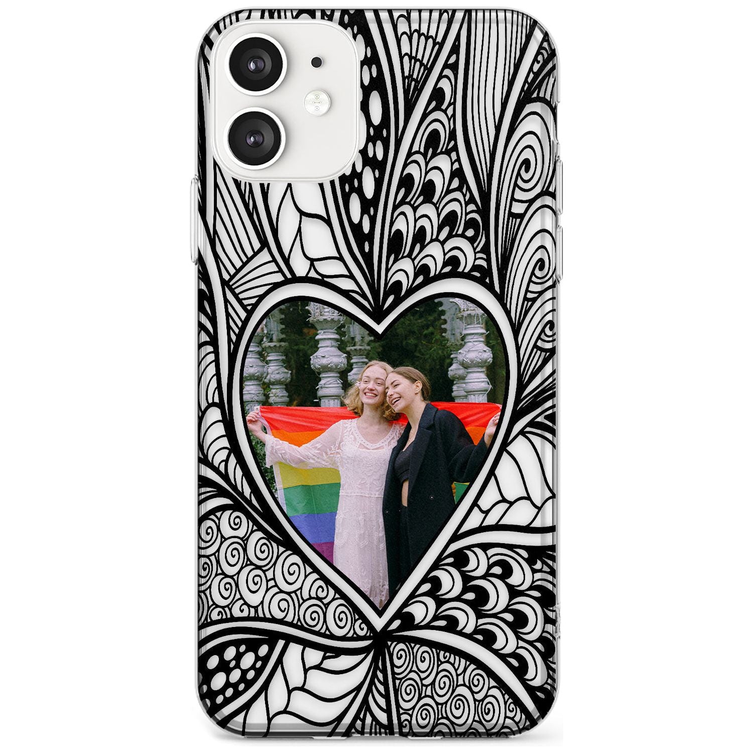 Personalised Henna Heart Photo Case Slim TPU Phone Case for iPhone 11