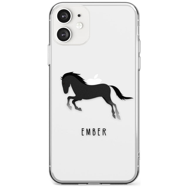 Personalised Black Horse Slim TPU Phone Case for iPhone 11