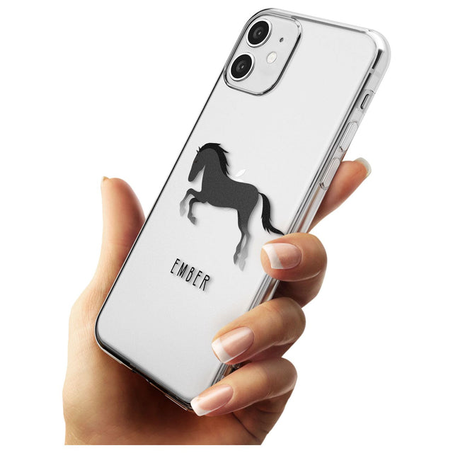 Personalised Black Horse Slim TPU Phone Case for iPhone 11