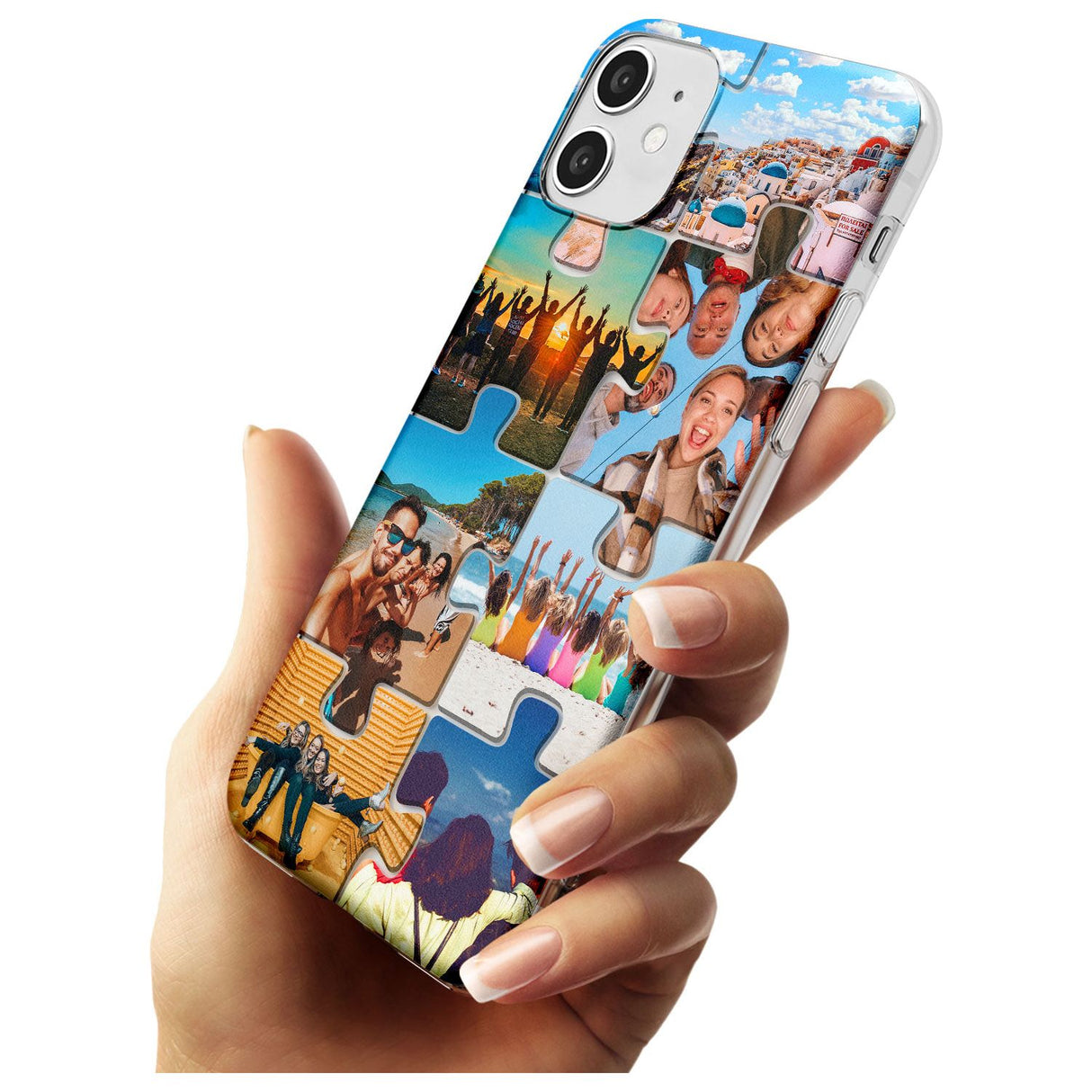 Personalised Jigsaw Photo Grid Slim TPU Phone Case for iPhone 11