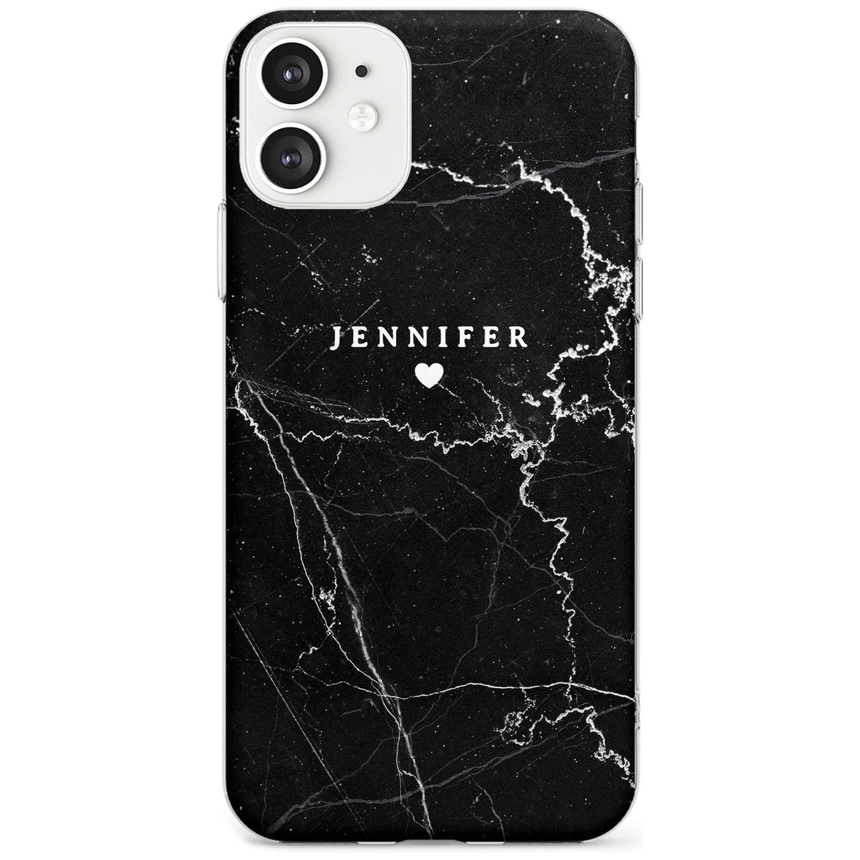 Personalised Black Marble Black Impact Phone Case for iPhone 11