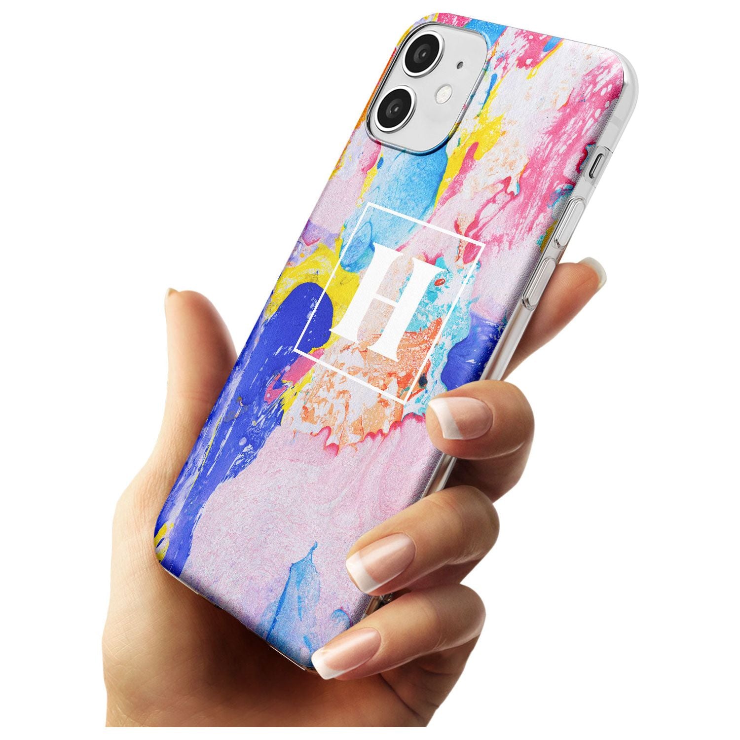 Mixed Pastels Custom Marbled Paper Slim TPU Phone Case for iPhone 11