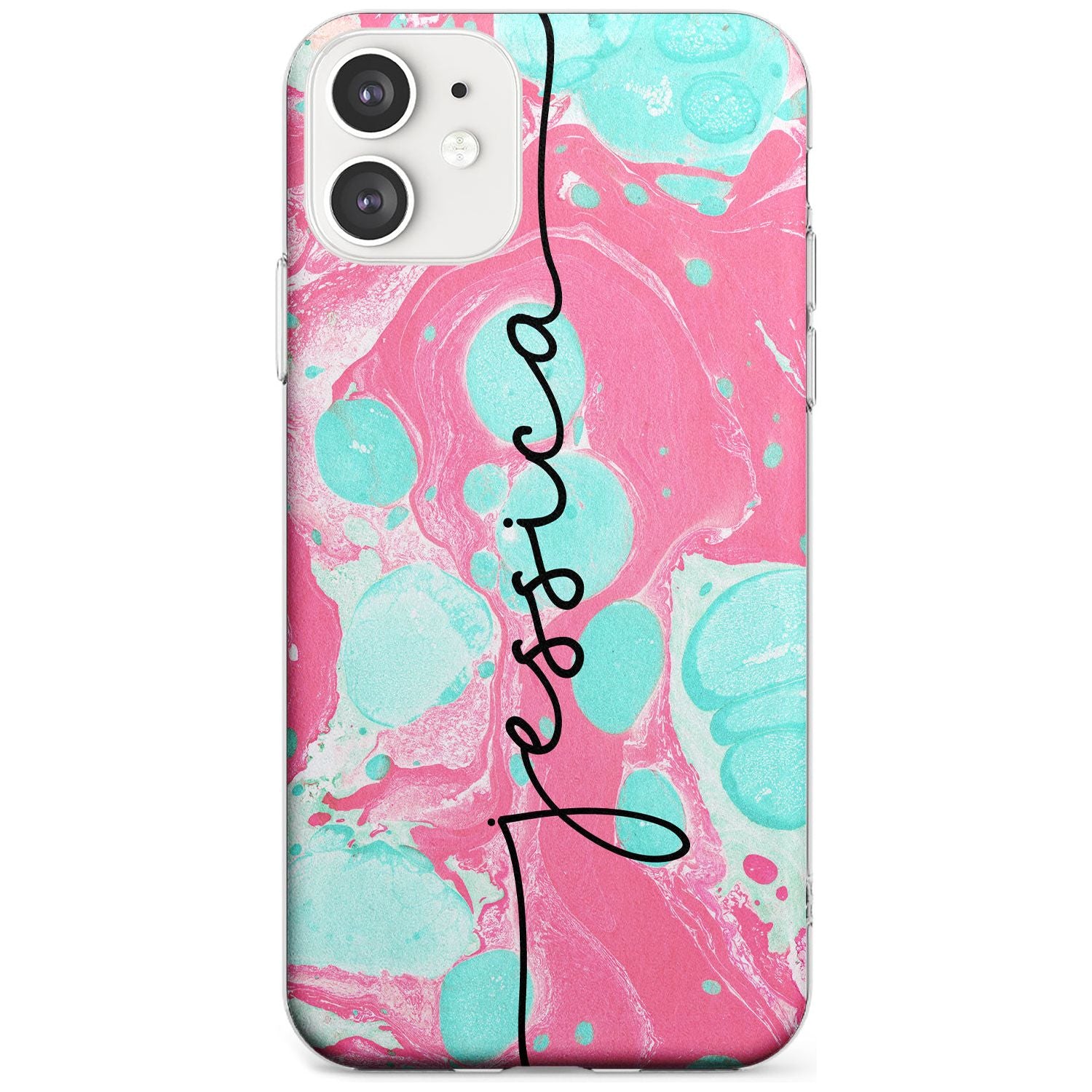 Turquoise & Pink - Marbled iPhone Case  Slim Case Custom Phone Case - Case Warehouse