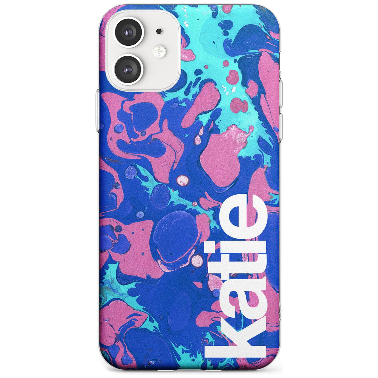 Navy, Turquoise + Purple - Marbled iPhone Case  Slim Case Custom Phone Case - Case Warehouse