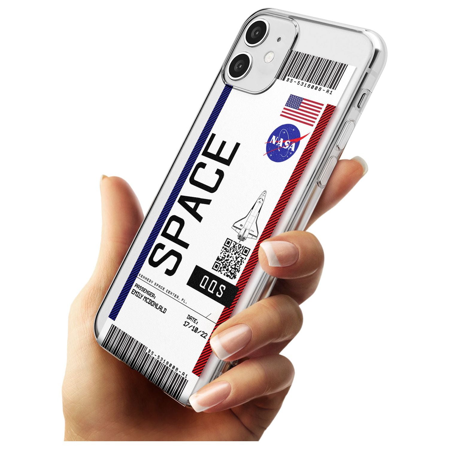 Personalised NASA Boarding Pass (Light) Slim TPU Phone Case for iPhone 11