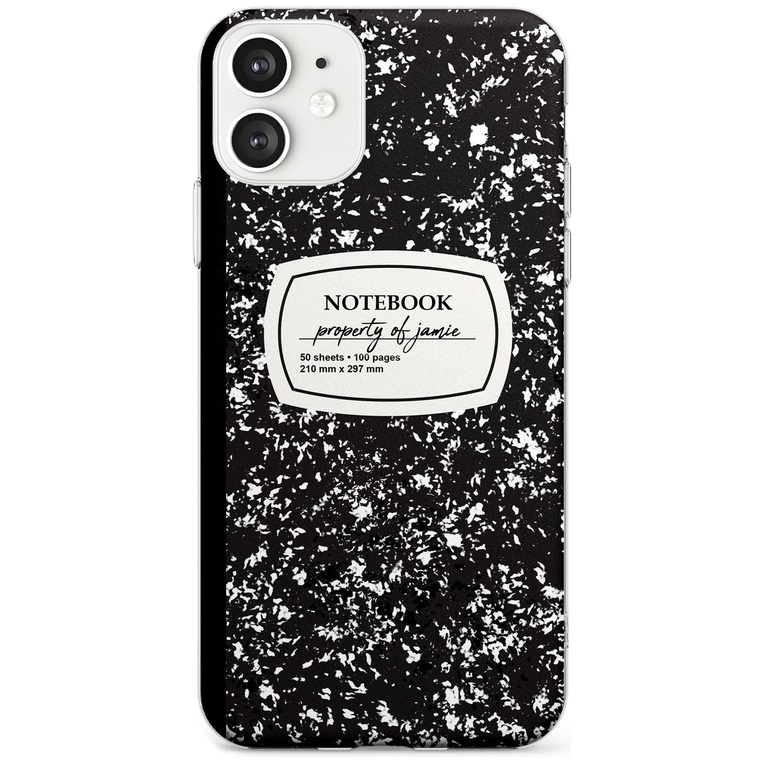 Custom Notebook Cover Black Impact Phone Case for iPhone 11