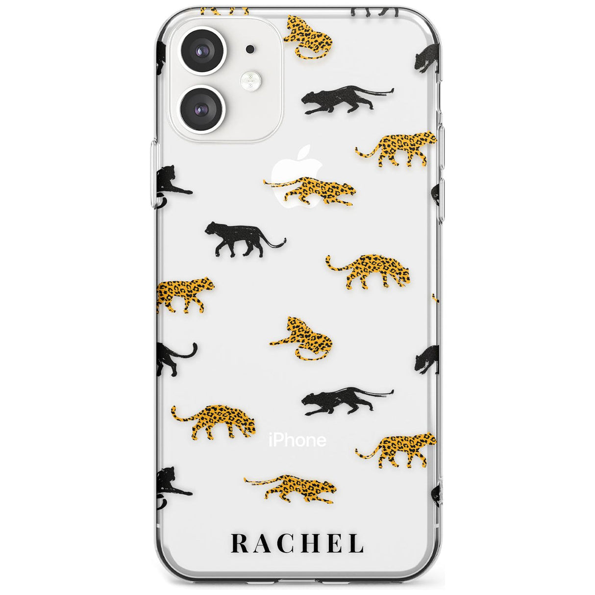 Personalised Jaguar Pattern on Transparent Slim TPU Phone Case for iPhone 11