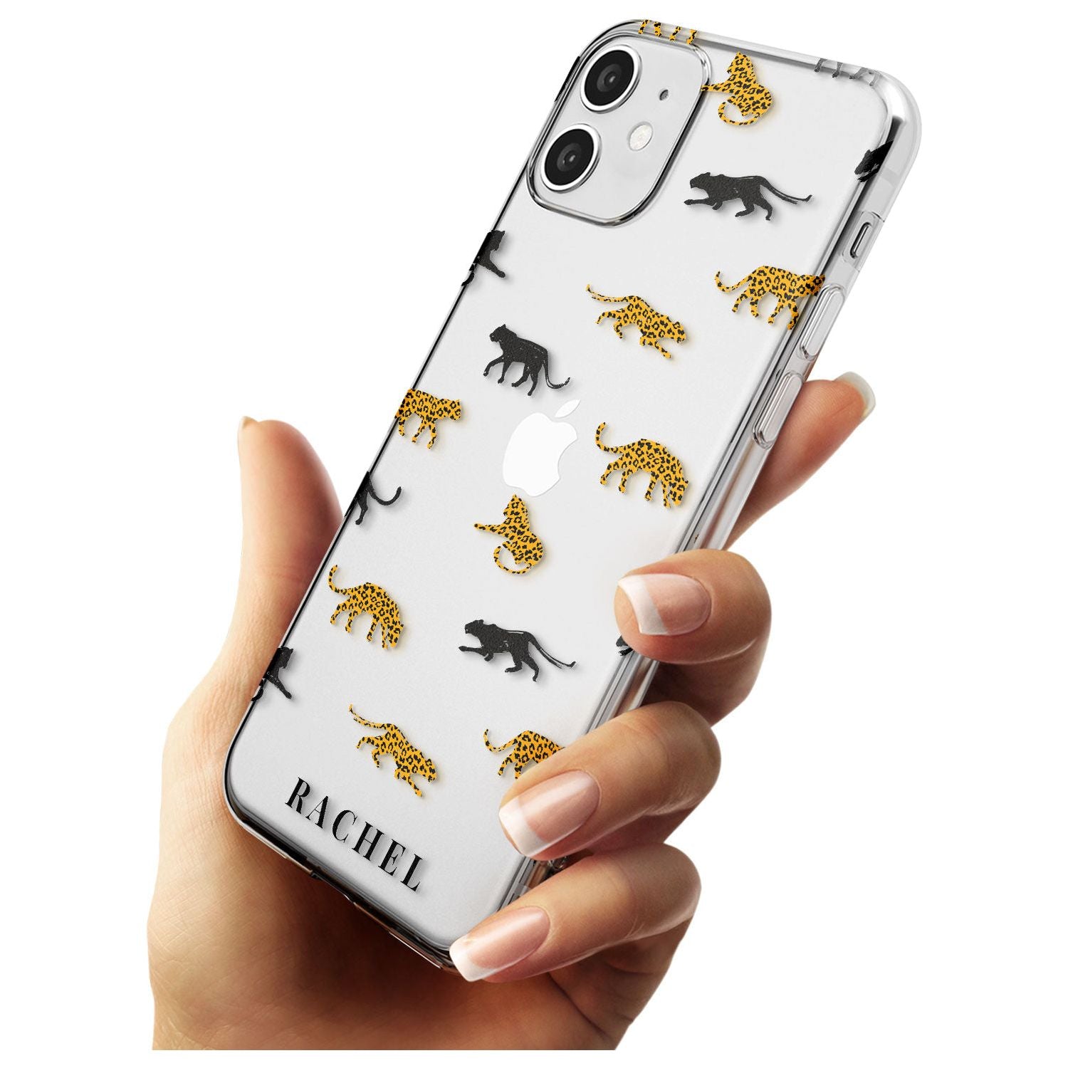 Personalised Jaguar Pattern on Transparent Slim TPU Phone Case for iPhone 11