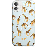 Safari Giraffe Pattern on Blue iPhone Case  Slim Case Custom Phone Case - Case Warehouse