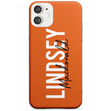 Bold Custom Name: Orange Slim TPU Phone Case for iPhone 11