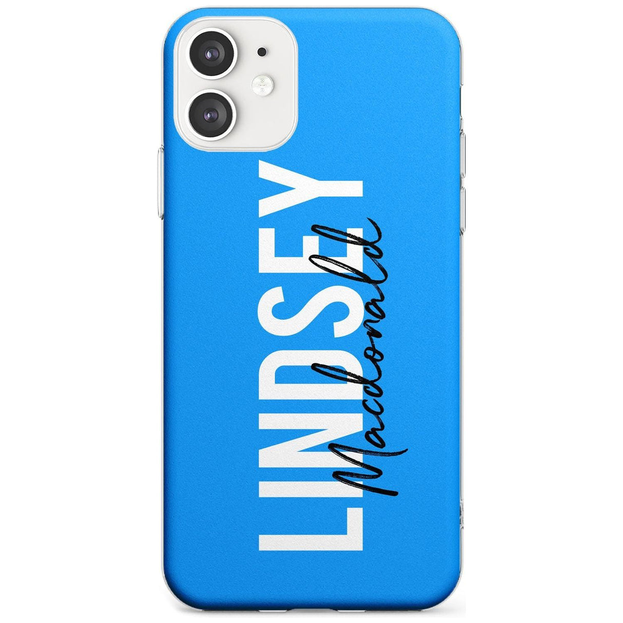 Bold Custom Name: Blue Slim TPU Phone Case for iPhone 11