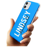 Bold Custom Name: Blue Slim TPU Phone Case for iPhone 11