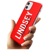 Bold Custom Name: Red Slim TPU Phone Case for iPhone 11