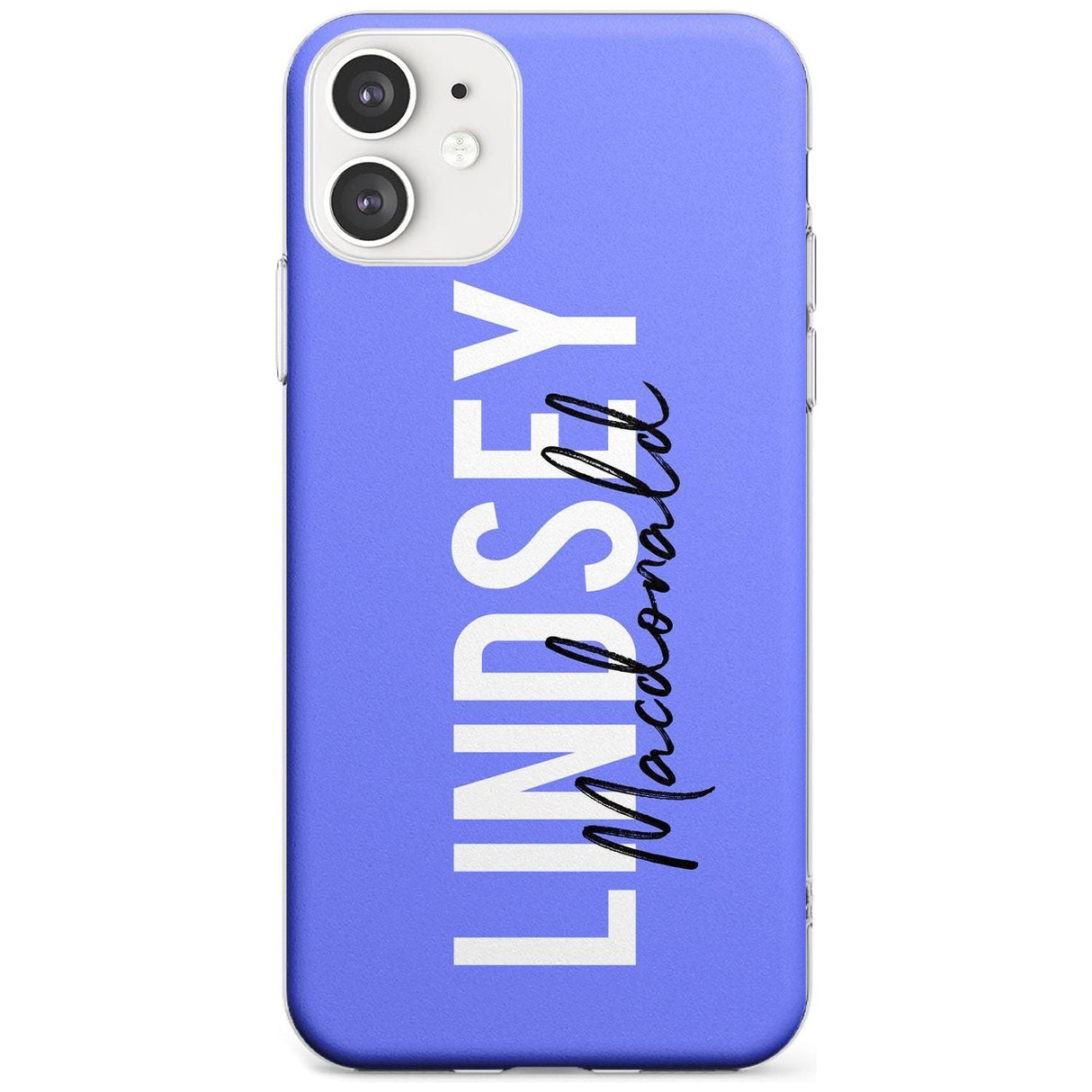 Bold Custom Name: Purple Slim TPU Phone Case for iPhone 11