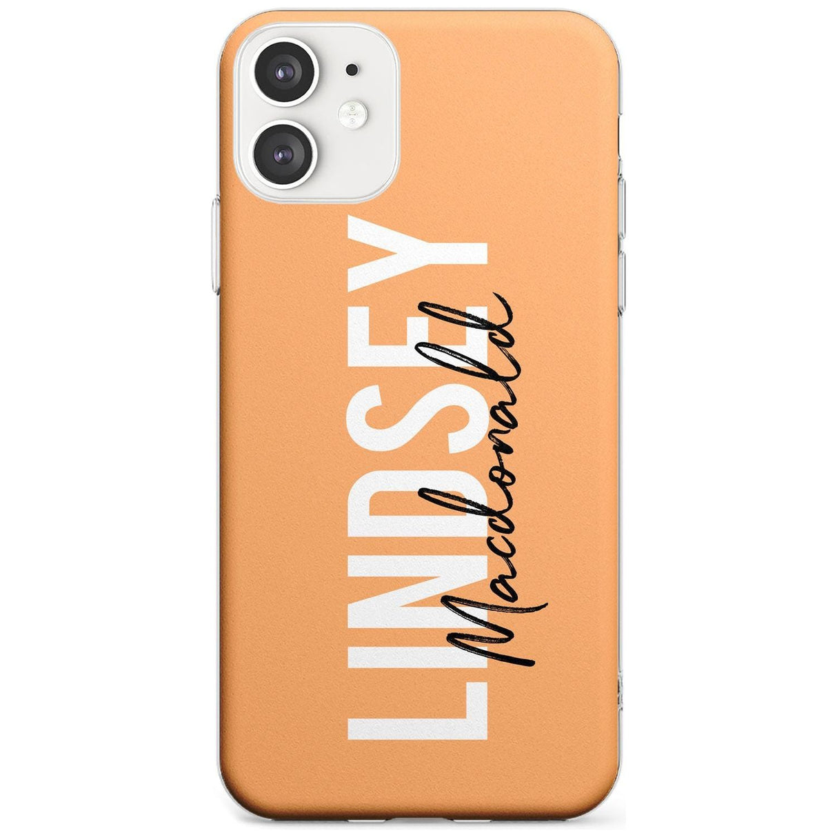 Bold Custom Name: Peach Slim TPU Phone Case for iPhone 11