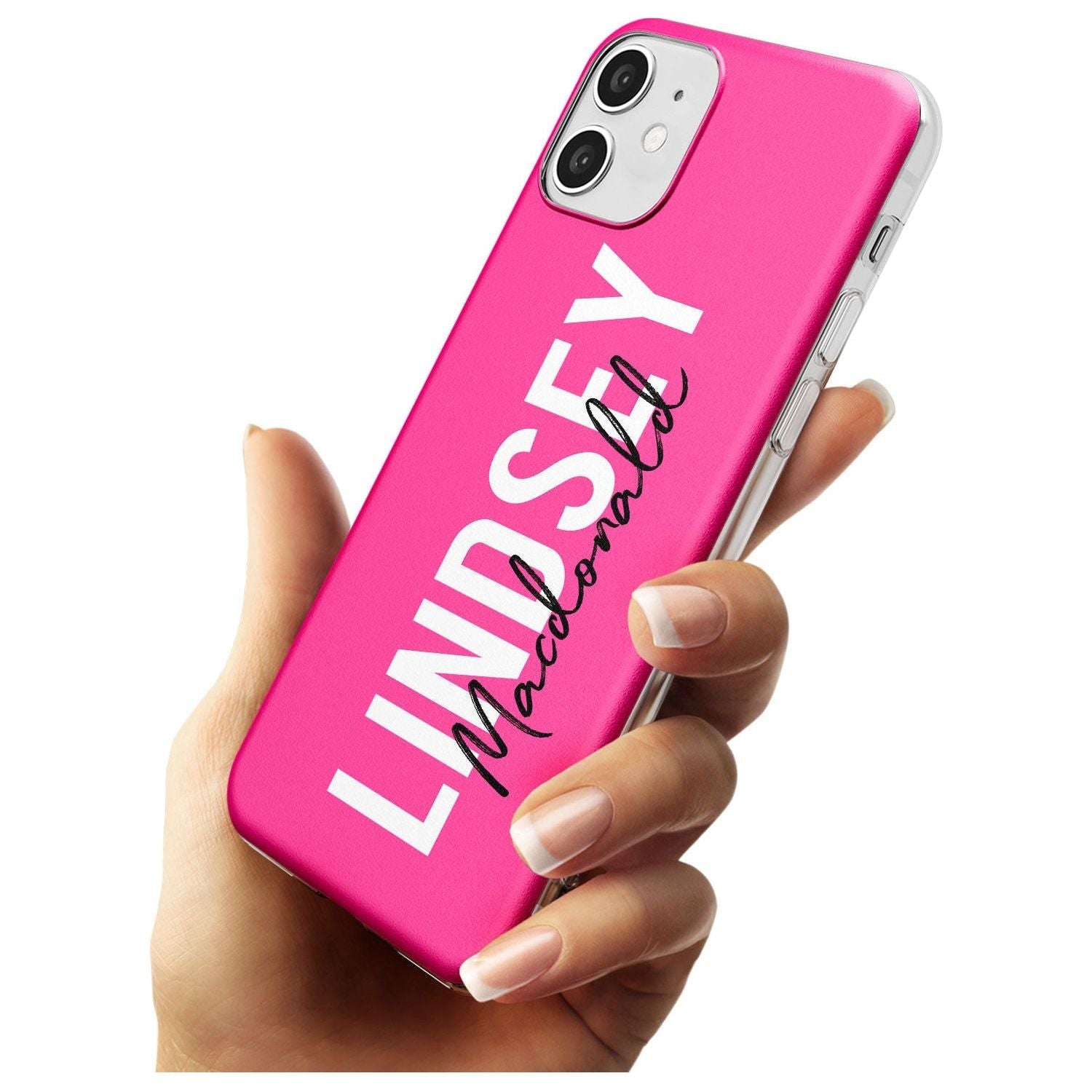 Bold Custom Name: Pink Slim TPU Phone Case for iPhone 11