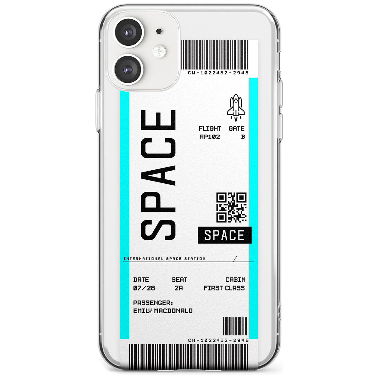 Space Custom Space Travel Ticket iPhone Case  Slim Case Custom Phone Case - Case Warehouse