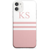 Minimal Pink Stripes & Initials iPhone Case  Slim Case Custom Phone Case - Case Warehouse