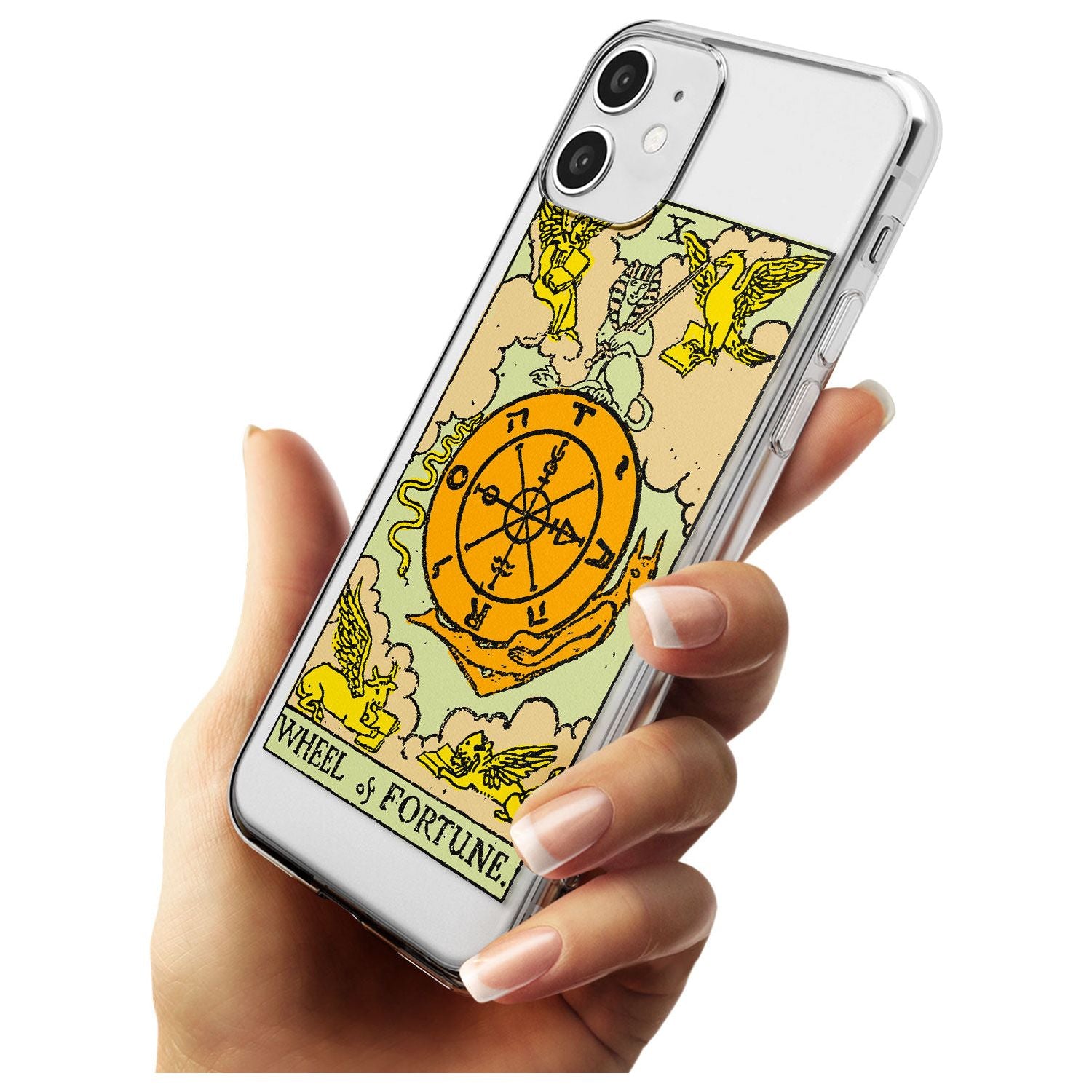 Wheel of Fortune Tarot Card - Colour Black Impact Phone Case for iPhone 11