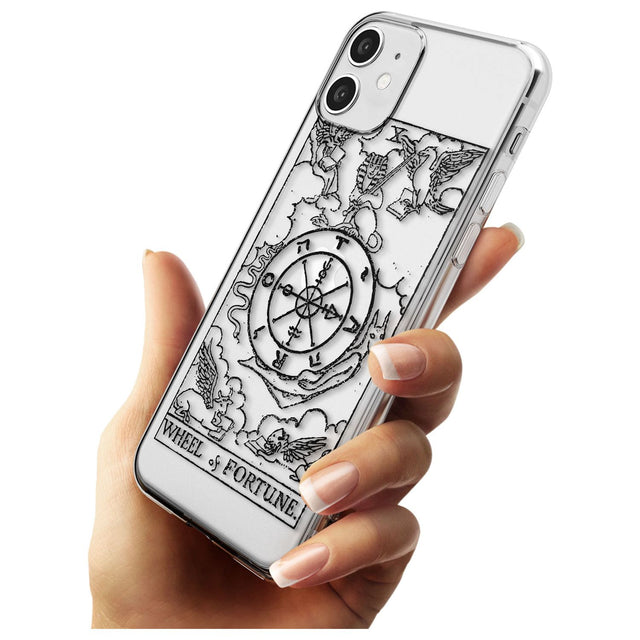 Wheel of Fortune Tarot Card - Transparent Black Impact Phone Case for iPhone 11