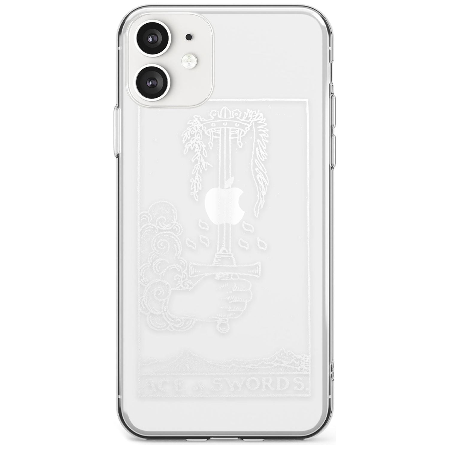 Ace of Swords Tarot Card - White Transparent Black Impact Phone Case for iPhone 11
