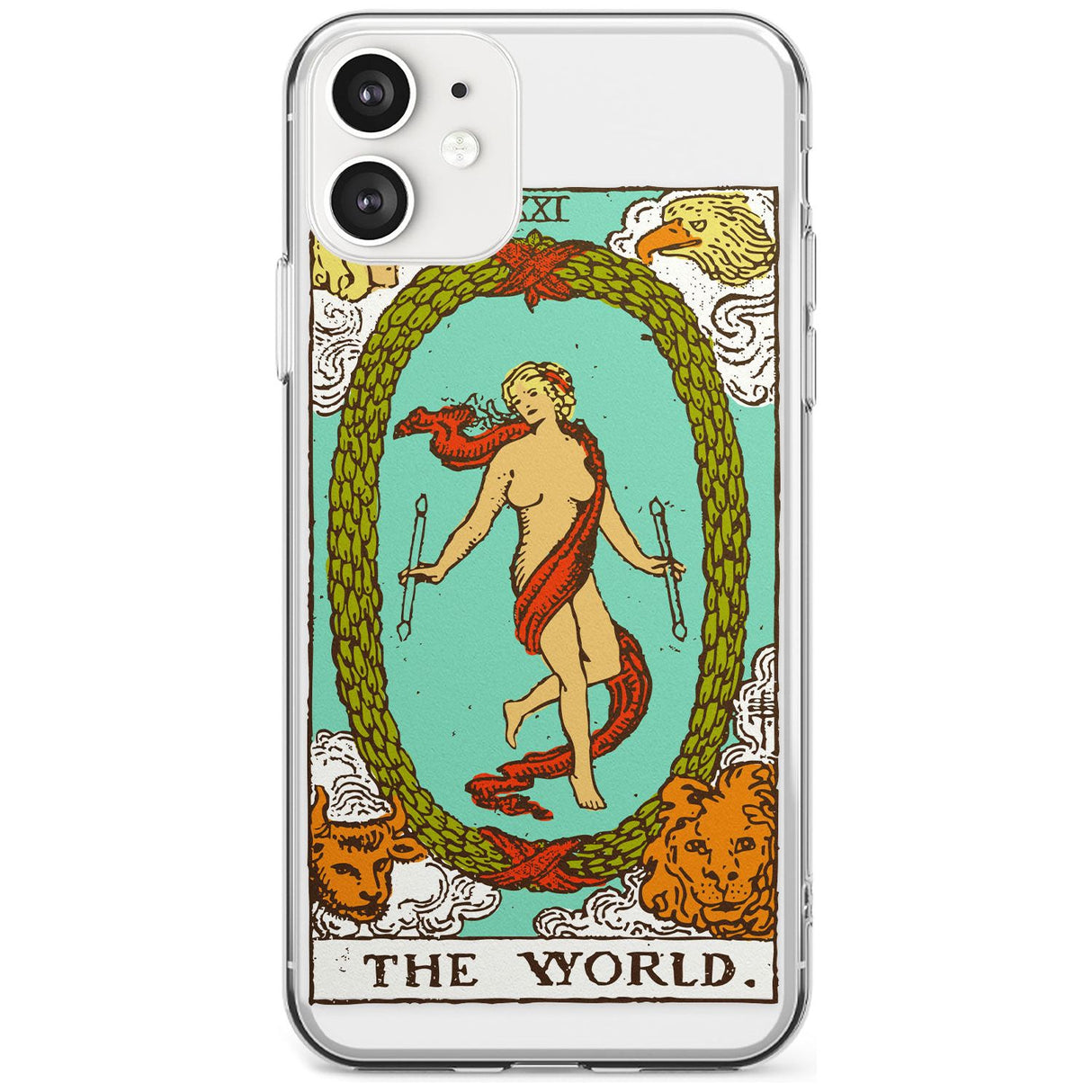 The World Tarot Card - Colour Black Impact Phone Case for iPhone 11