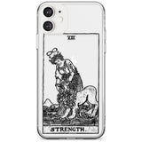 Strength Tarot Card - Transparent Black Impact Phone Case for iPhone 11