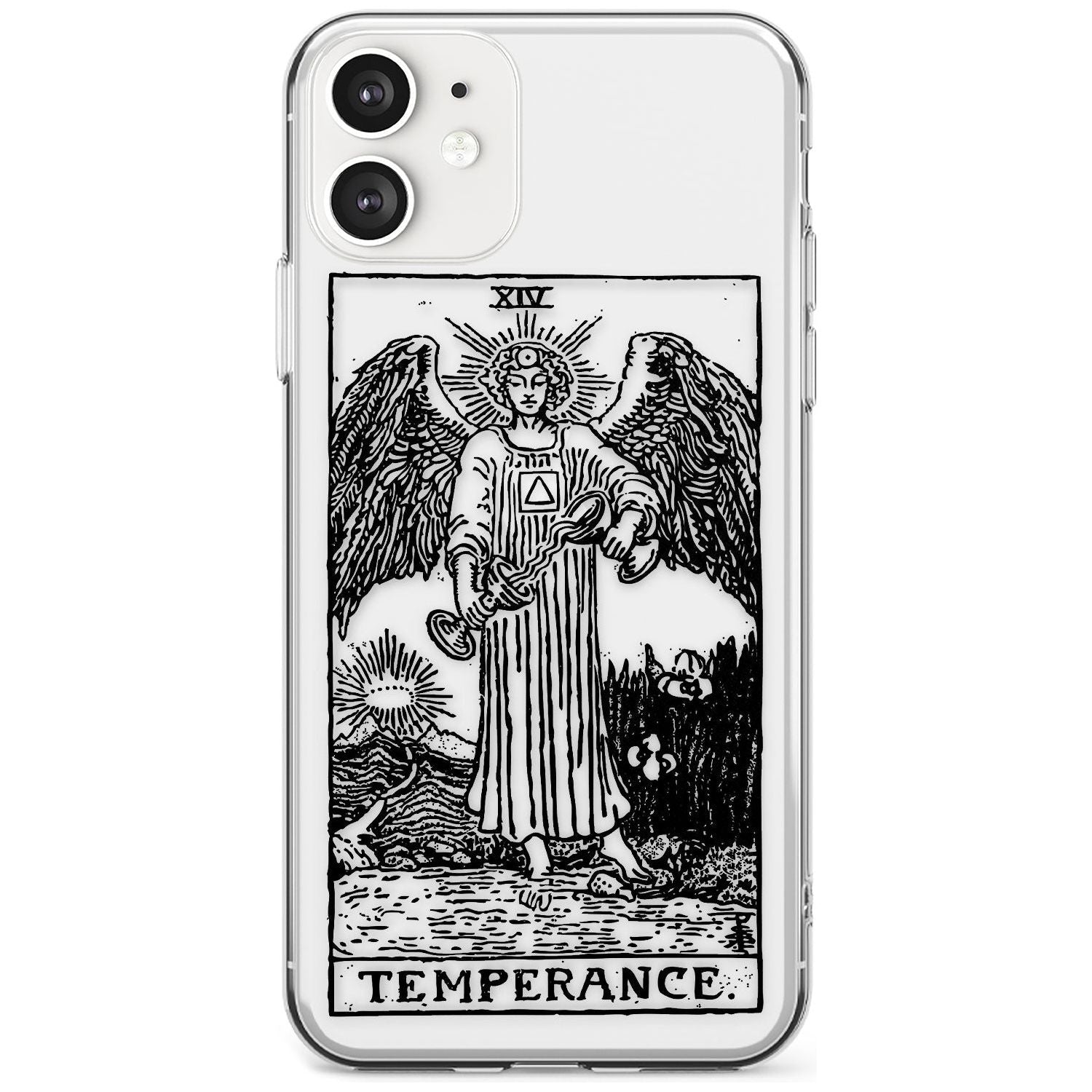 Temperance Tarot Card - Transparent Black Impact Phone Case for iPhone 11