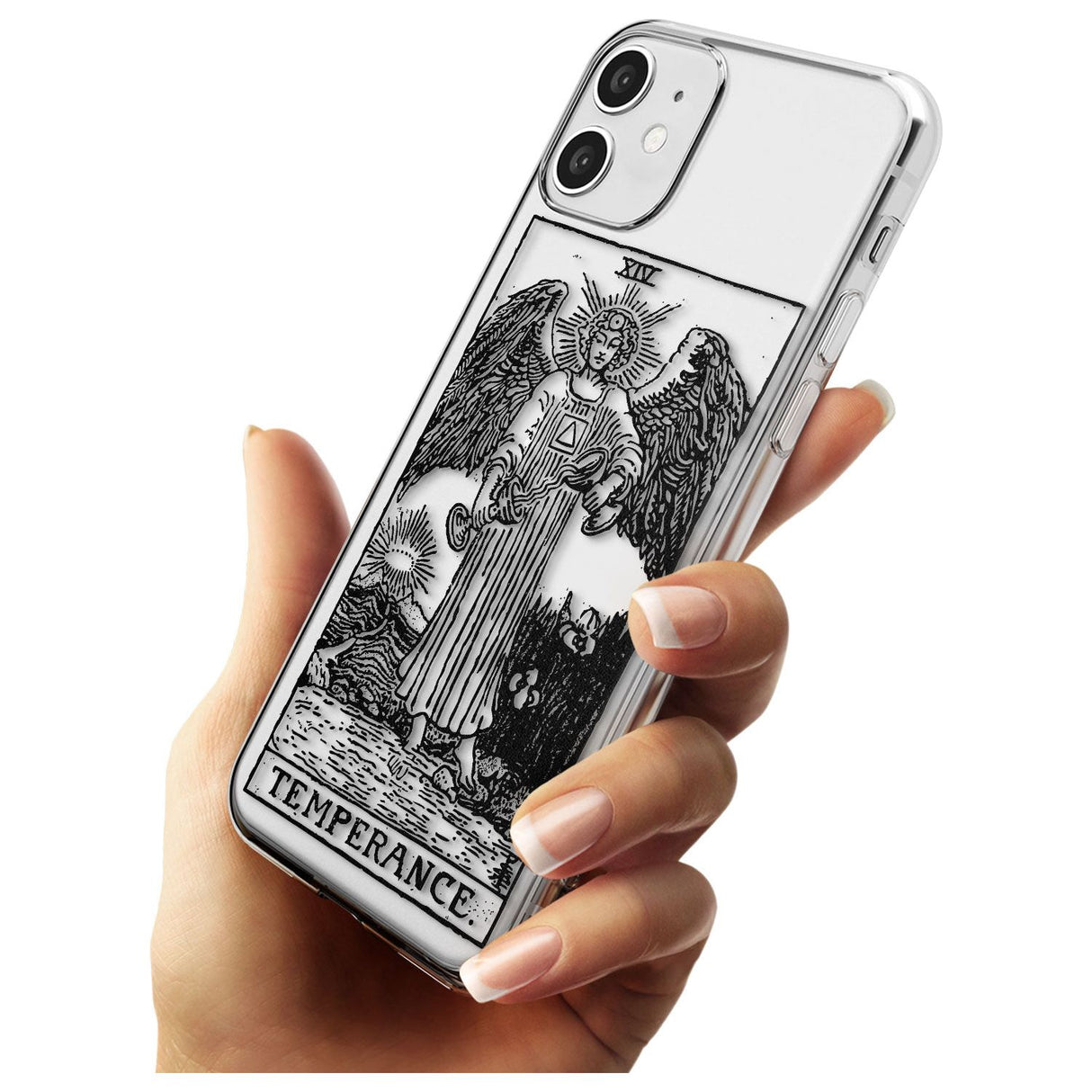 Temperance Tarot Card - Transparent Black Impact Phone Case for iPhone 11