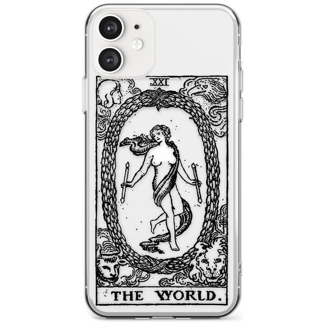 The World Tarot Card - Transparent Black Impact Phone Case for iPhone 11