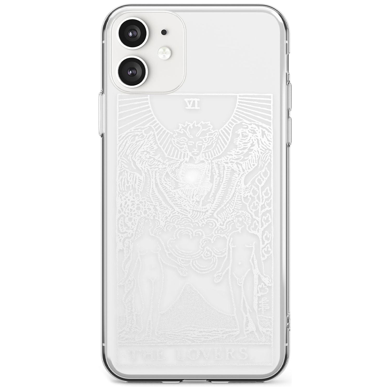 The Lovers Tarot Card - White Transparent Black Impact Phone Case for iPhone 11