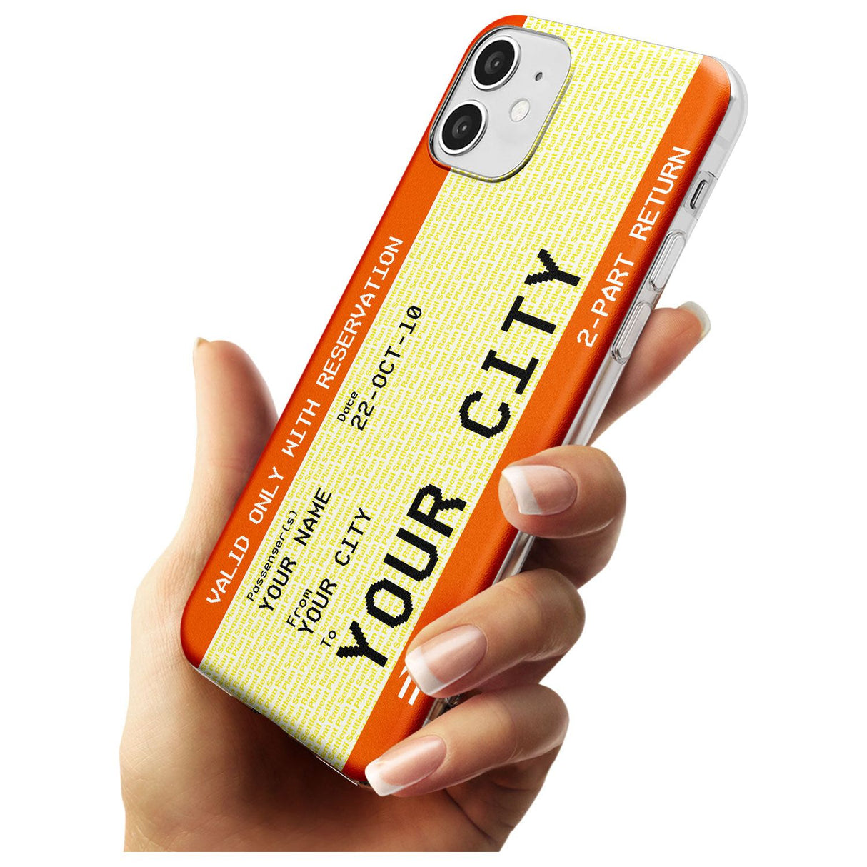 Personalised Create Your Own Train Ticket Slim TPU Phone Case for iPhone 11