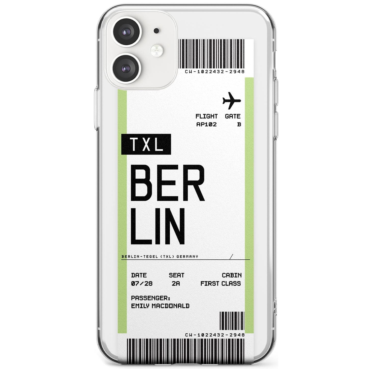 Berlin Boarding Pass iPhone Case  Slim Case Custom Phone Case - Case Warehouse