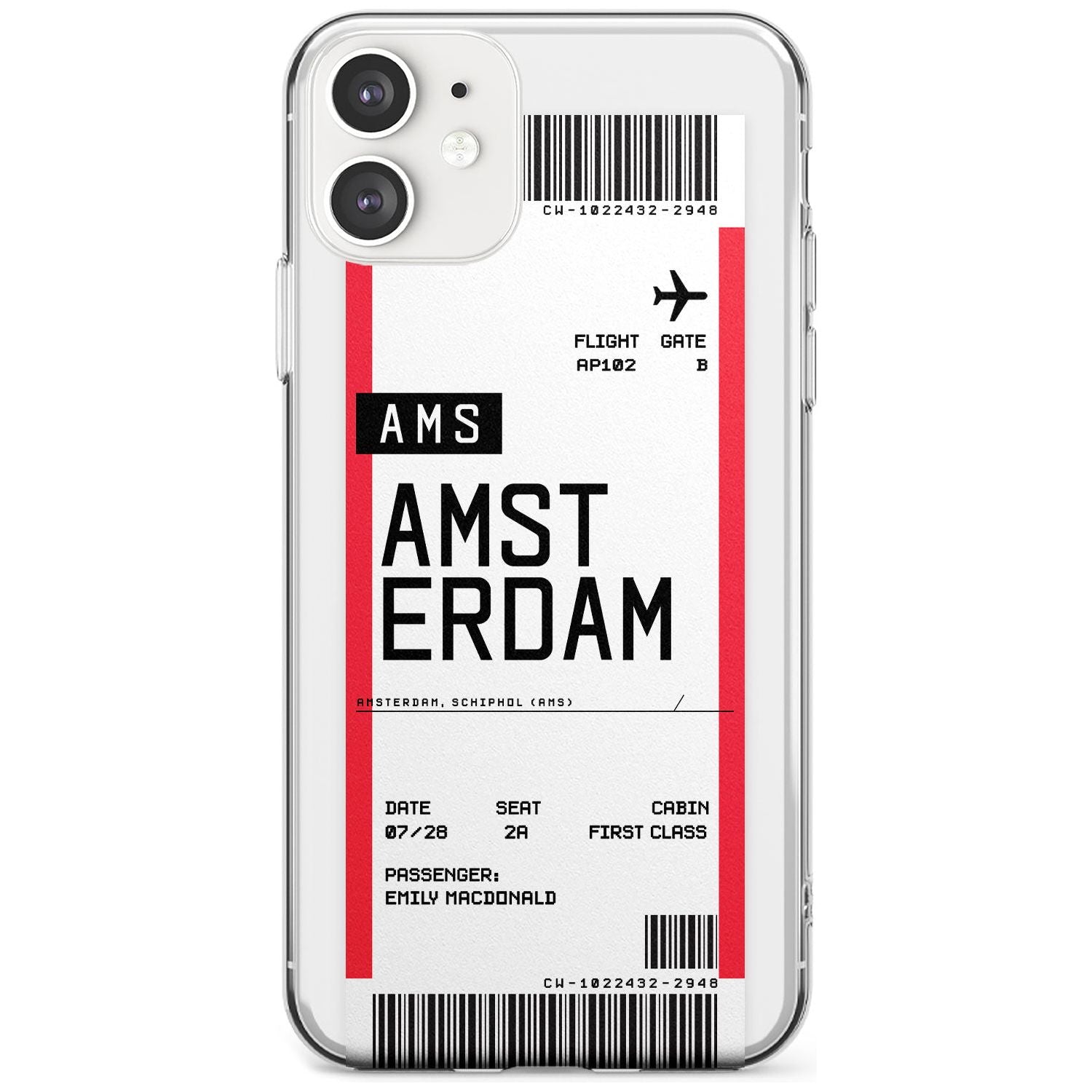 Amsterdam Boarding Pass iPhone Case  Slim Case Custom Phone Case - Case Warehouse