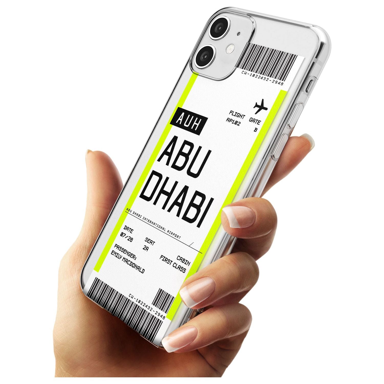 Abu Dhabi Boarding Pass iPhone Case   Custom Phone Case - Case Warehouse