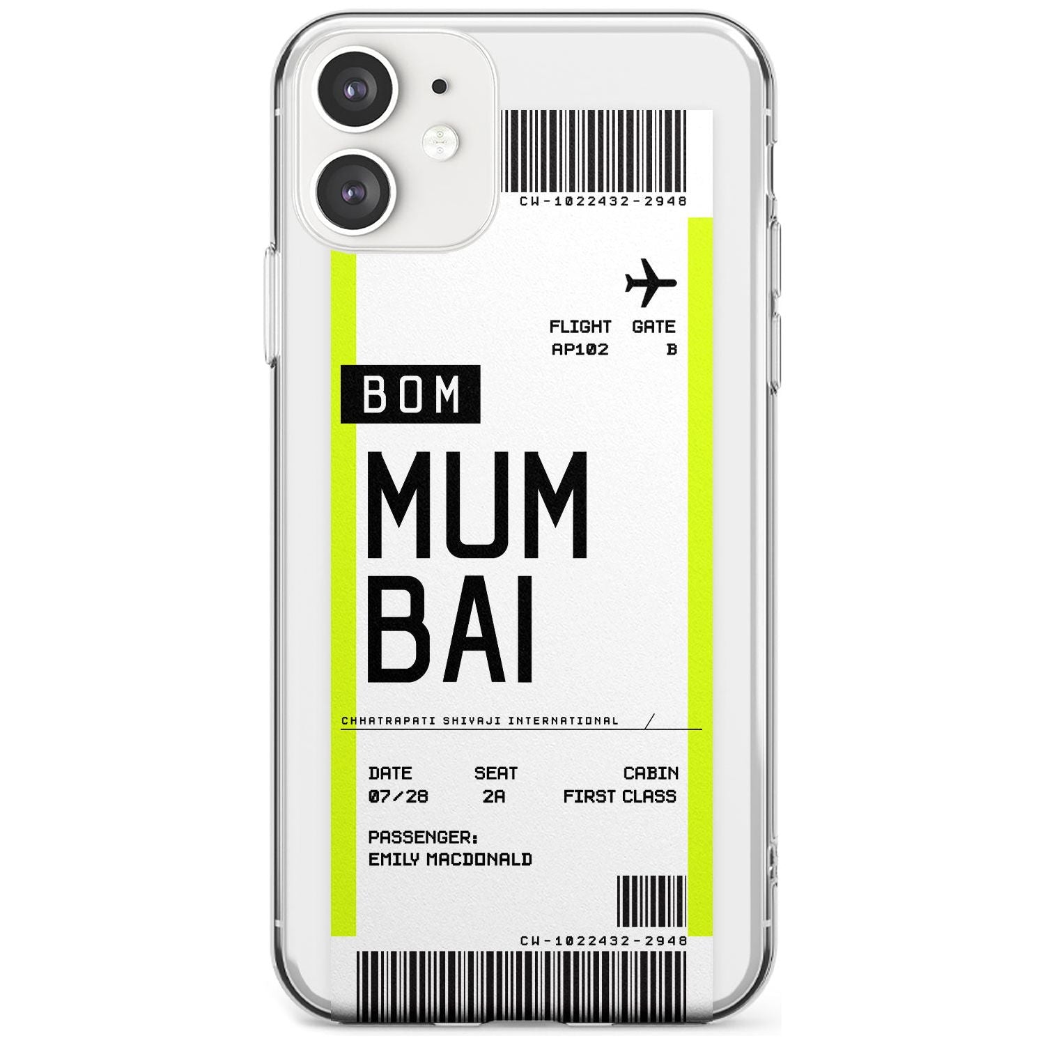 Mumbai Boarding Pass iPhone Case  Slim Case Custom Phone Case - Case Warehouse