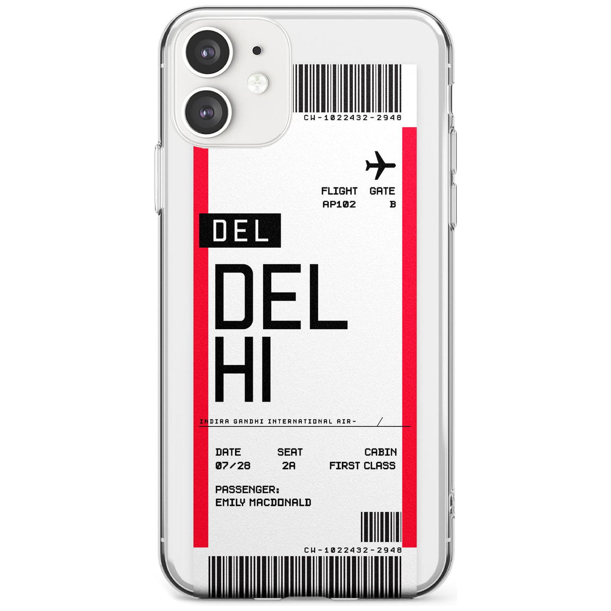 Delhi Boarding Pass iPhone Case  Slim Case Custom Phone Case - Case Warehouse